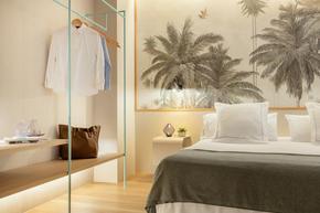 Habitación palmeras y camisas