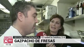 Gazpacho de fresas de Sandó en Telemadrid
